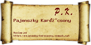 Pajenszky Karácsony névjegykártya